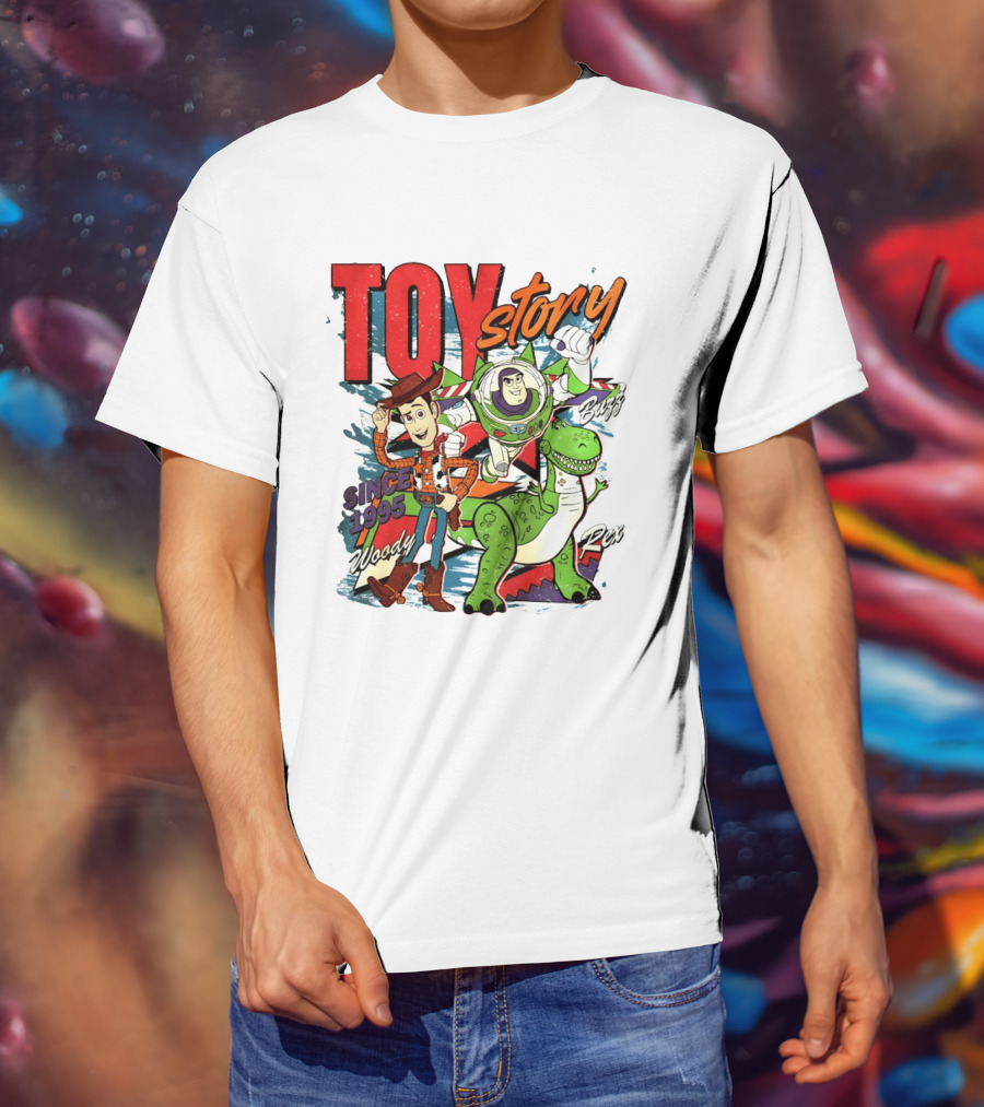 Toy Story Woody Buzz Rex Since 1995 Animated Adventure T-Shirt