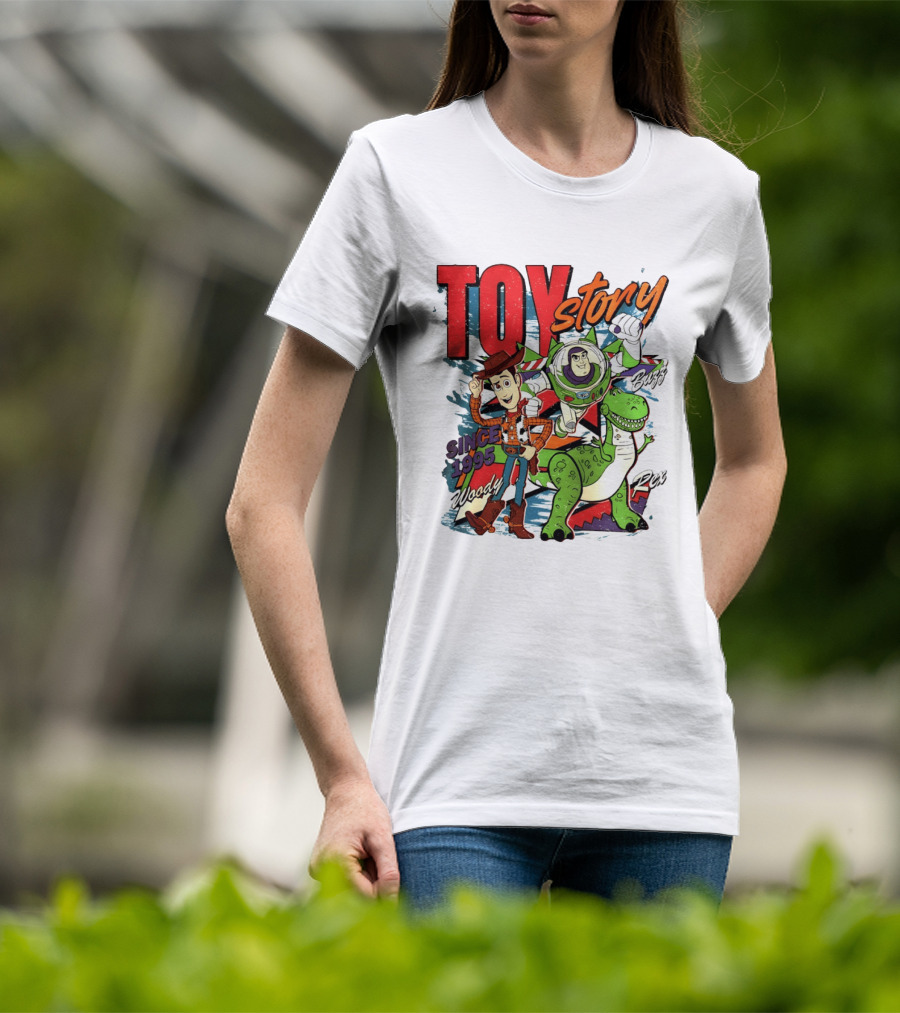 Toy Story Woody Buzz Rex Since 1995 Animated Adventure T-Shirt