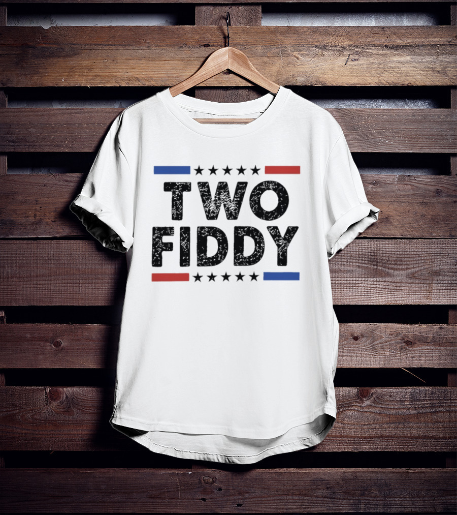 Two Fiddy Stars Red Blue United States T-Shirt