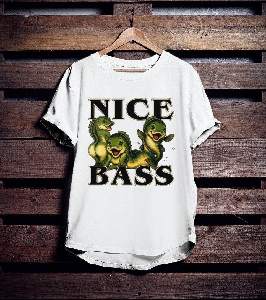 Nice Bass Fishing Pun Angler Humor Trio Fish T-Shirt