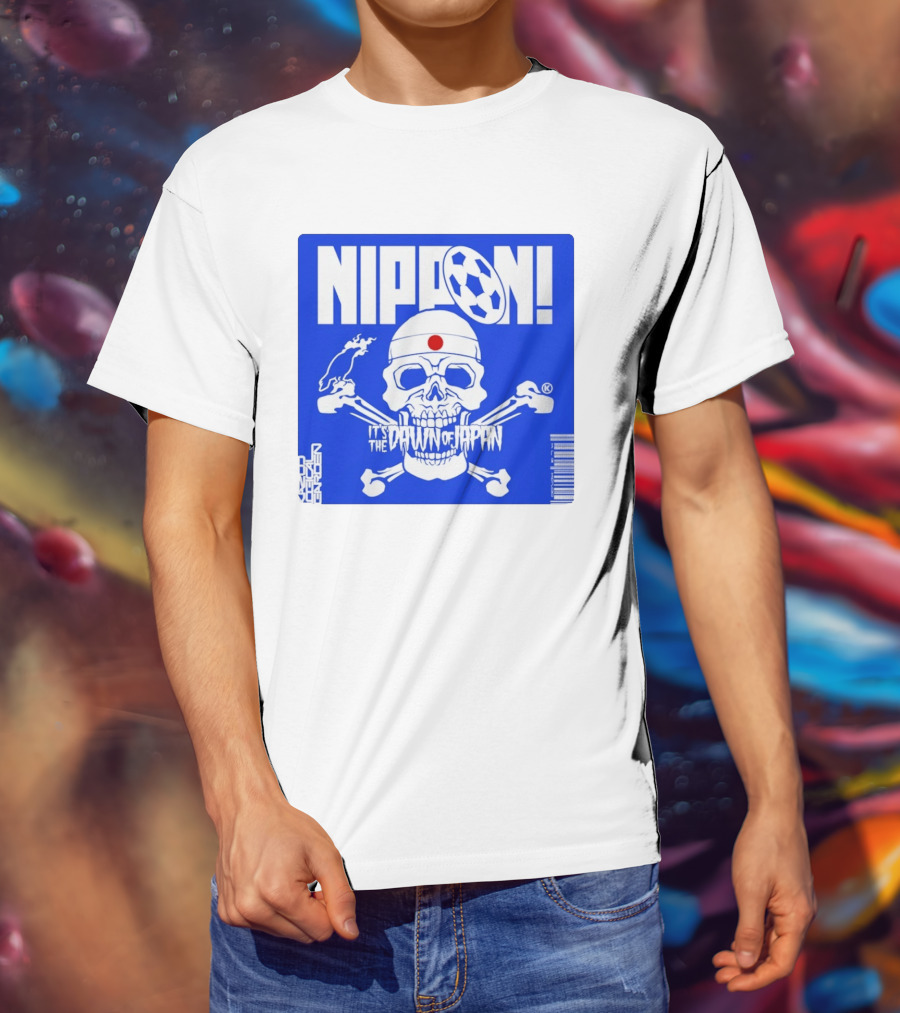 Nippon It's The Dawn Of Japan Skull Crossbones Soccer Ball T-Shirt