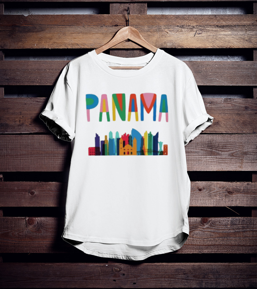 Panama Colorful Cityscape Skyline T-Shirt