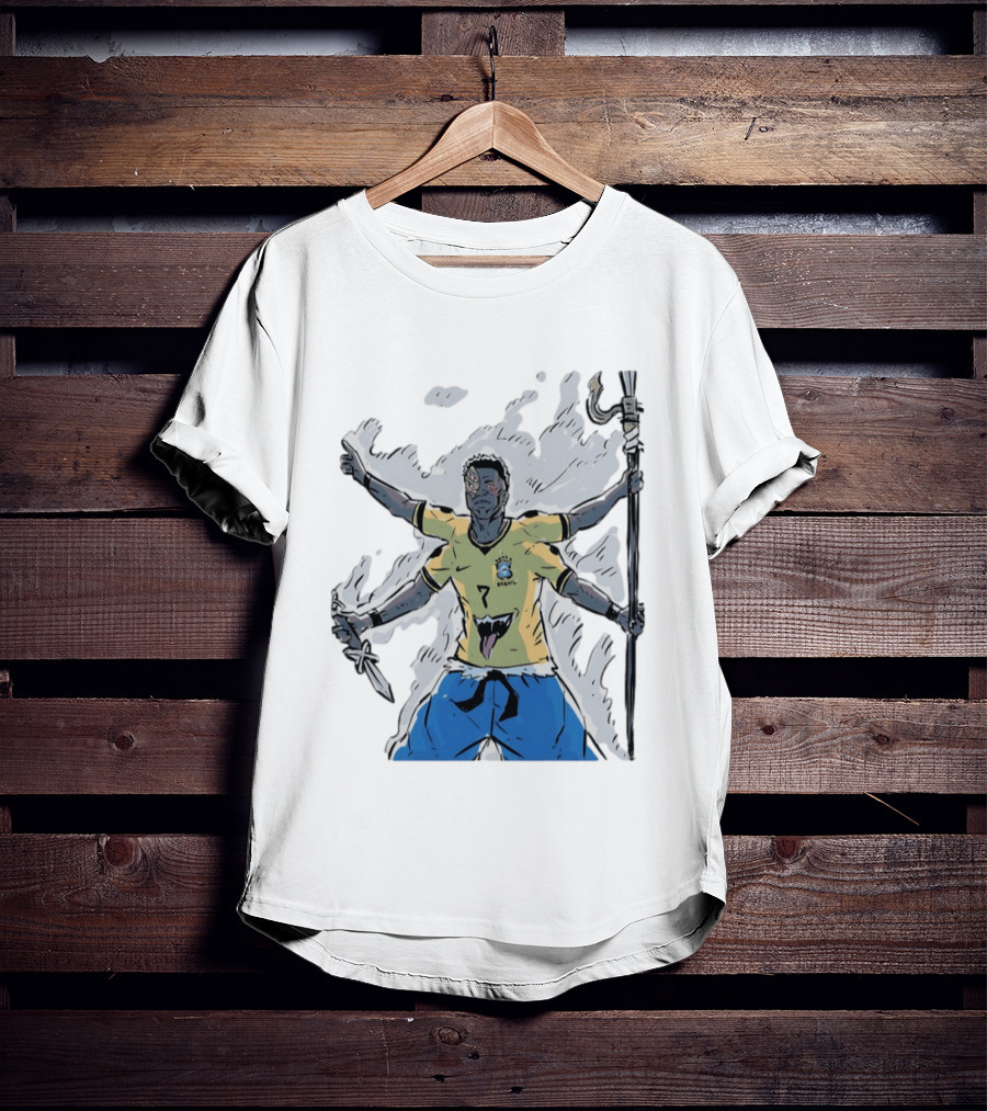 Vini Jr. Brazil Ryomen Sukuna Crossover Anime Character Fusion T-Shirt