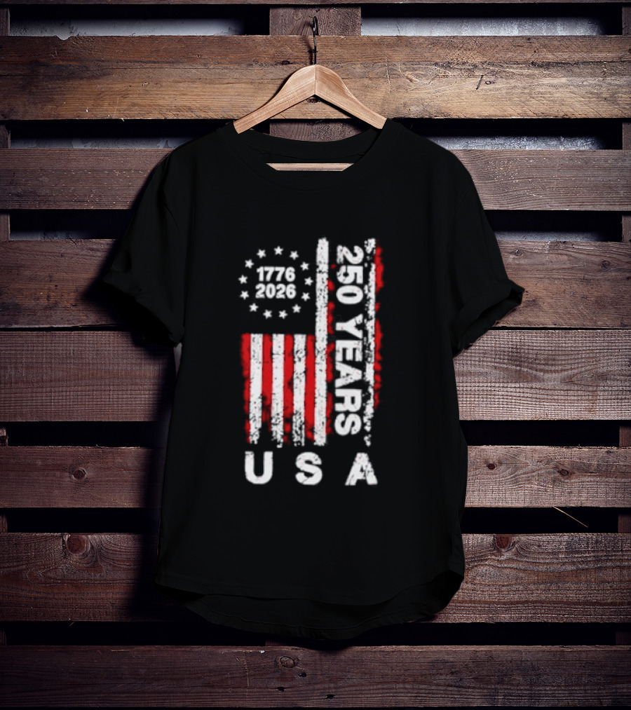 250 Years USA 1776 2026 Flag Stars Stripes Celebration T-Shirt