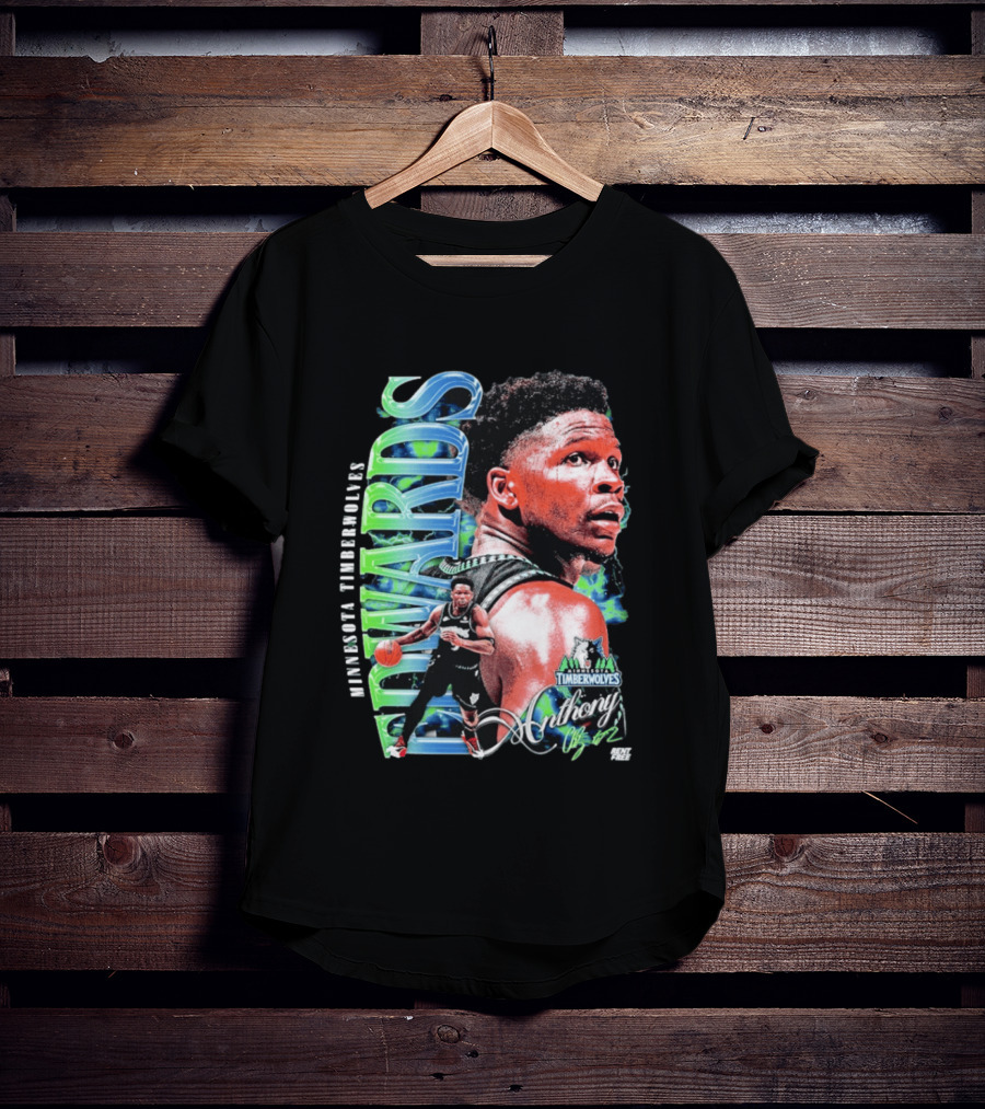 Anthony Edwards Minnesota Timberwolves Basketball Star Collage T-Shirt