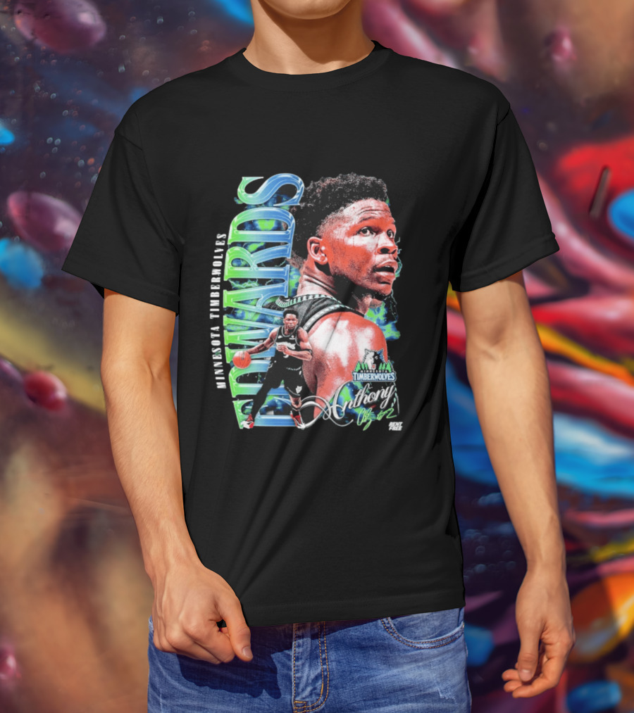 Anthony Edwards Minnesota Timberwolves Basketball Star Collage T-Shirt