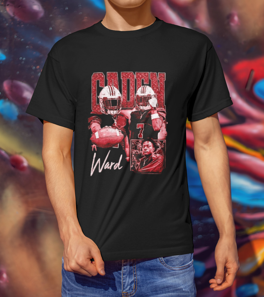Caden Ward American Football Athlete Sports Number 7 T-Shirt
