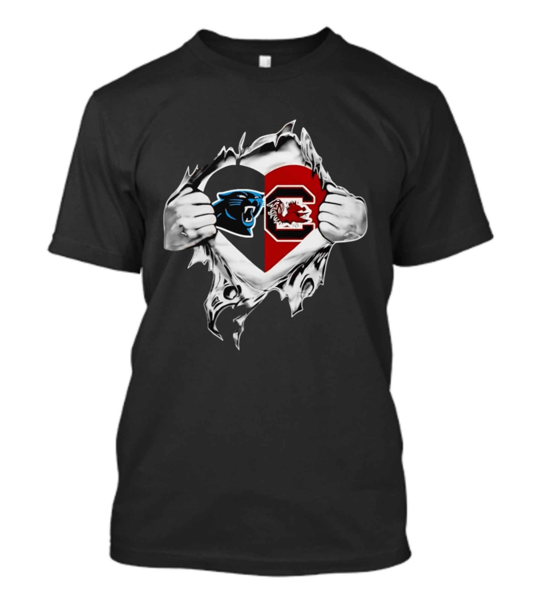 Carolina Panthers South Carolina Gamecocks Heart T-Shirt