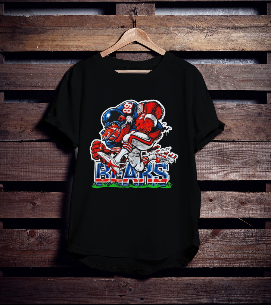 Chicago Bears Football 89 Cartoon Mascot Charge T-Shirt