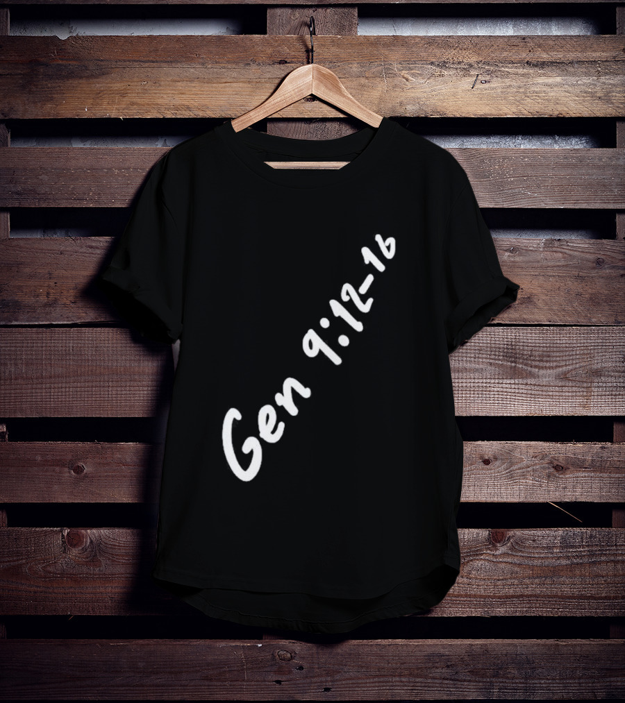 Gen 9:12 16 Text Diagonal Scripture Reference T-Shirt