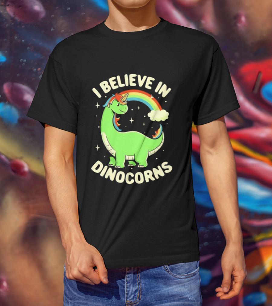 I Believe In Dinocorns Dinosaur Unicorn Rainbow Magic T-Shirt