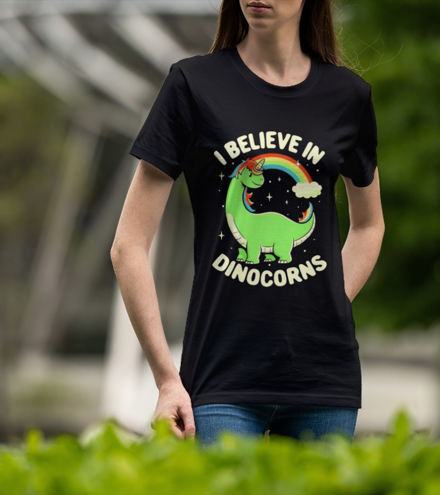 I Believe In Dinocorns Dinosaur Unicorn Rainbow Magic T-Shirt