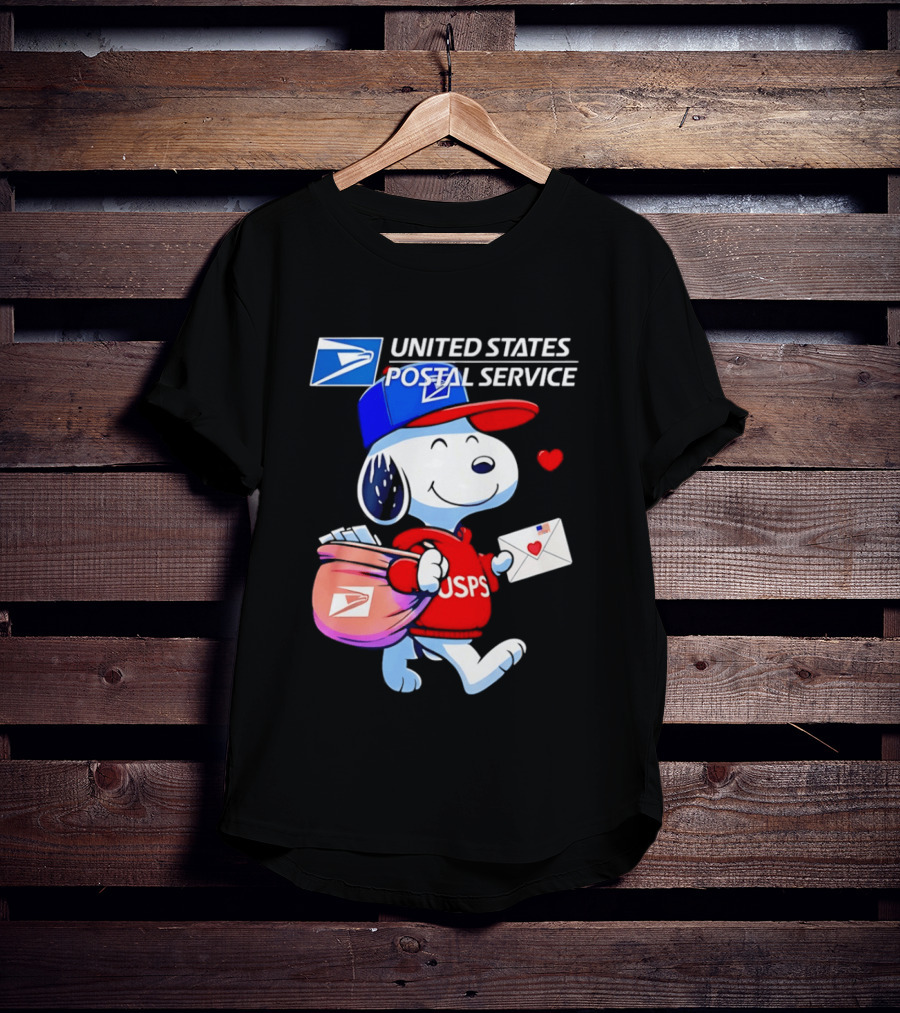 Snoopy USPS Mail Carrier United States Postal Service Official Collaboration T-Shirt