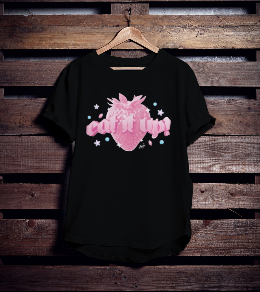 Naomi Jon Eat It Up Pink Strawberry Gothic Stars T-Shirt