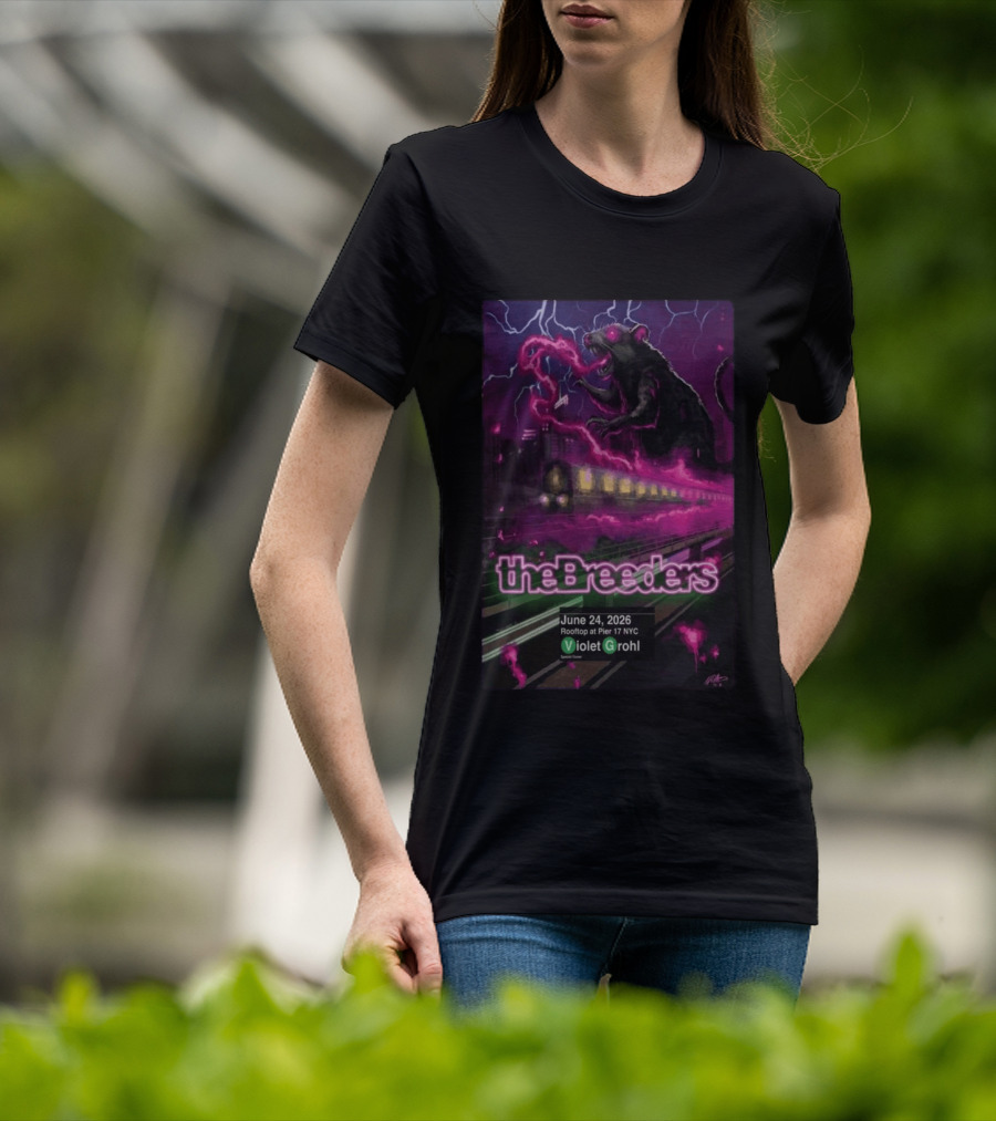 The Breeders June 24 2026 Rooftop At Pier 17 NYC Violet Grohl Guest T-Shirt