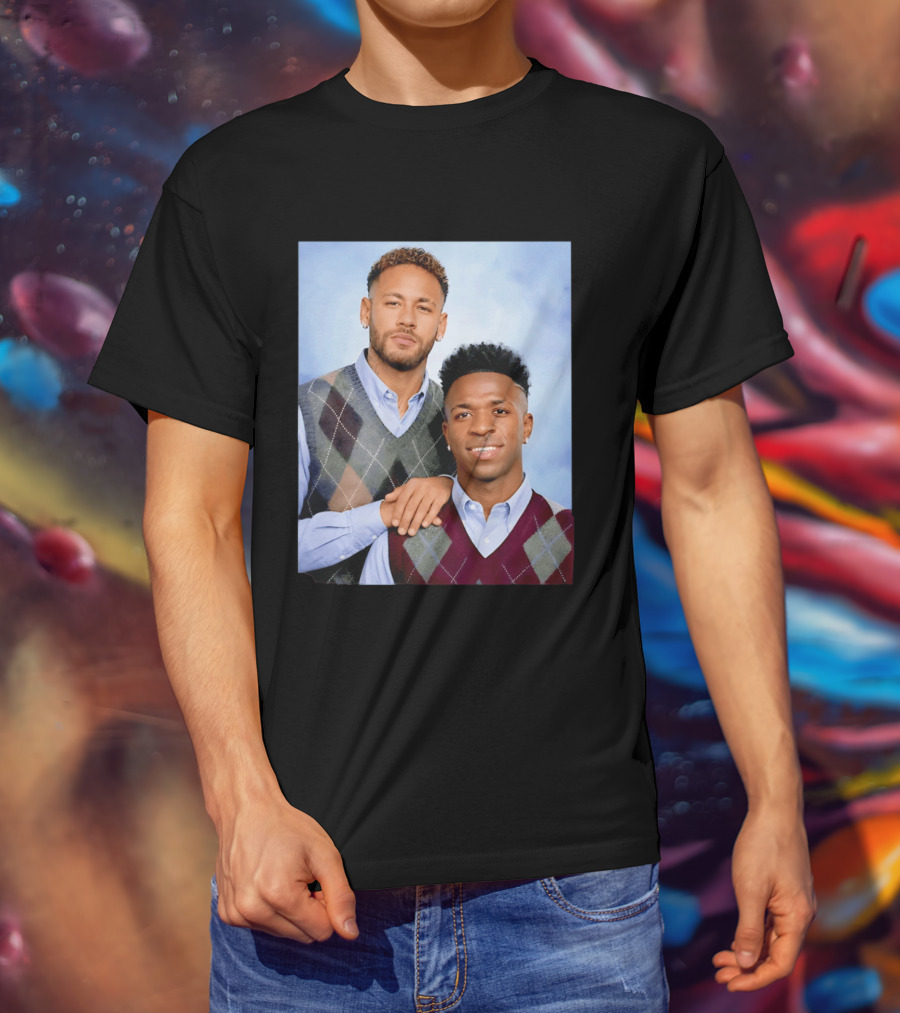 Neymar Jr Vinicius Jr Step Brothers Argyle Sweater Look T-Shirt