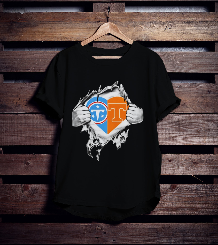 Tennessee Titans Tennessee Volunteers Heart T-Shirt