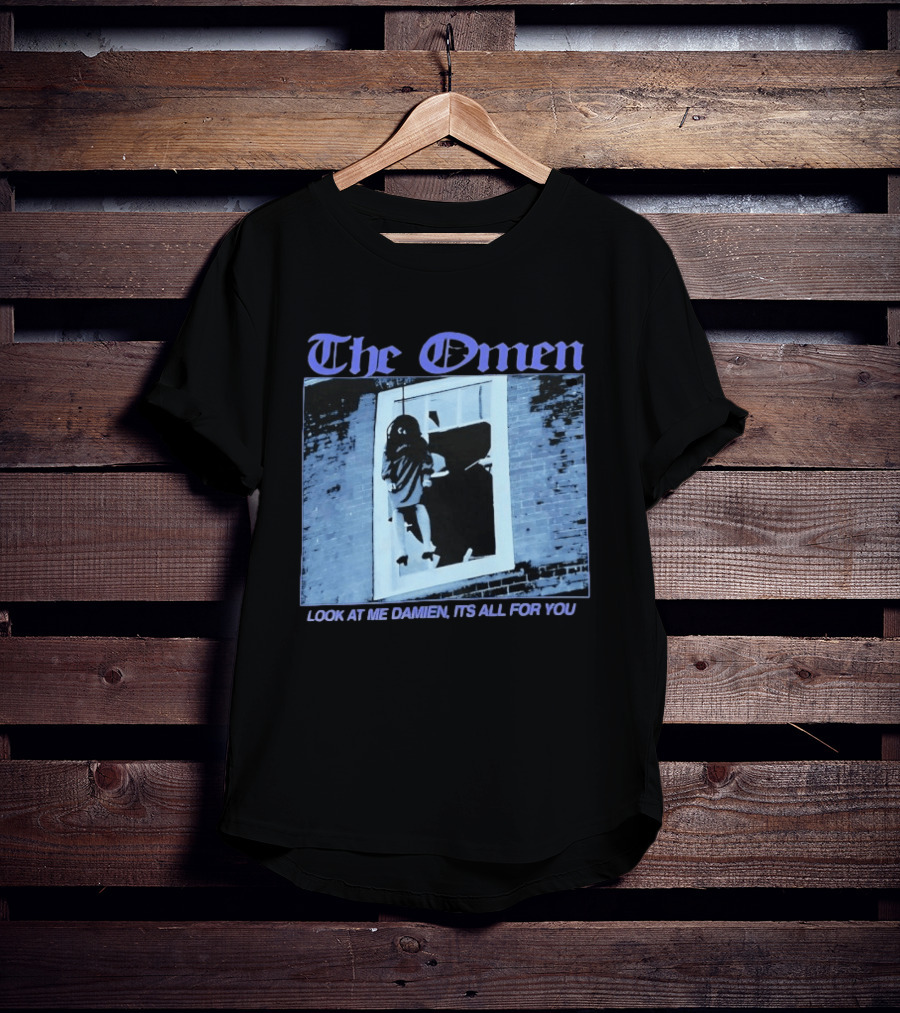 The Omen Look At Me Damien It's All For You Classic Horror Scene T-Shirt