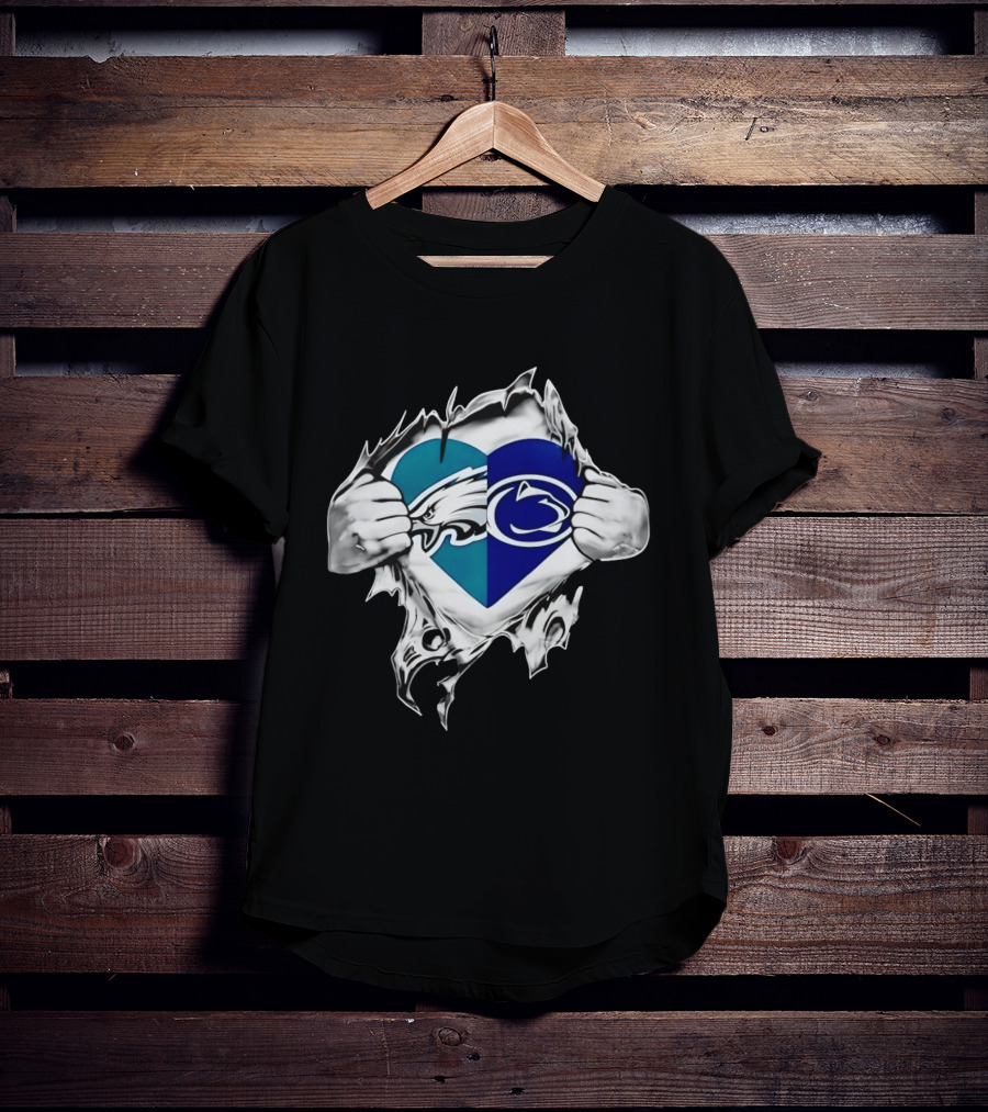 Philadelphia Eagles Penn State Nittany Lions Heart T-Shirt