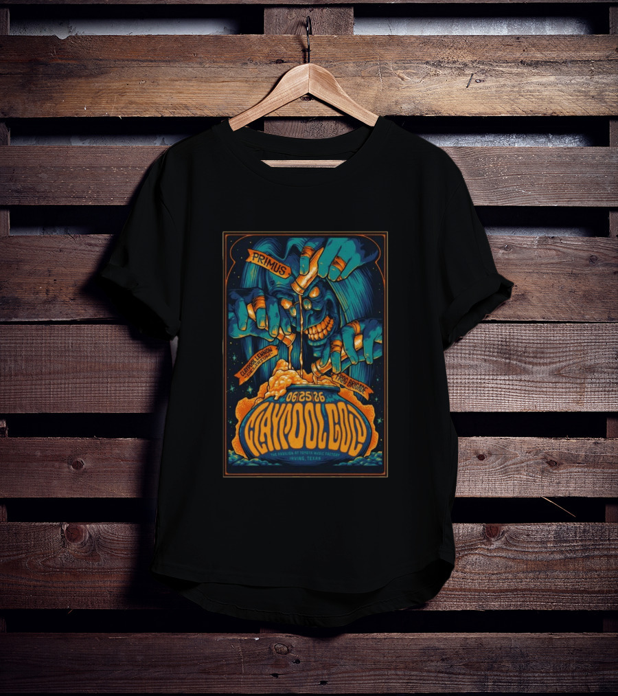 Primus Claypool Lennon Delirium Frog Brigade June 25 2026 Pavilion Toyota Music Factory Irving TX T-Shirt
