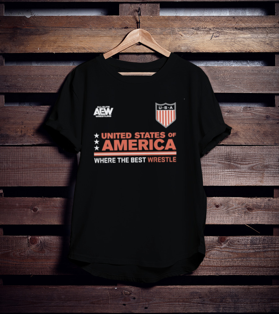 AEW United States Of America Where The Best Wrestle FCBA T-Shirt