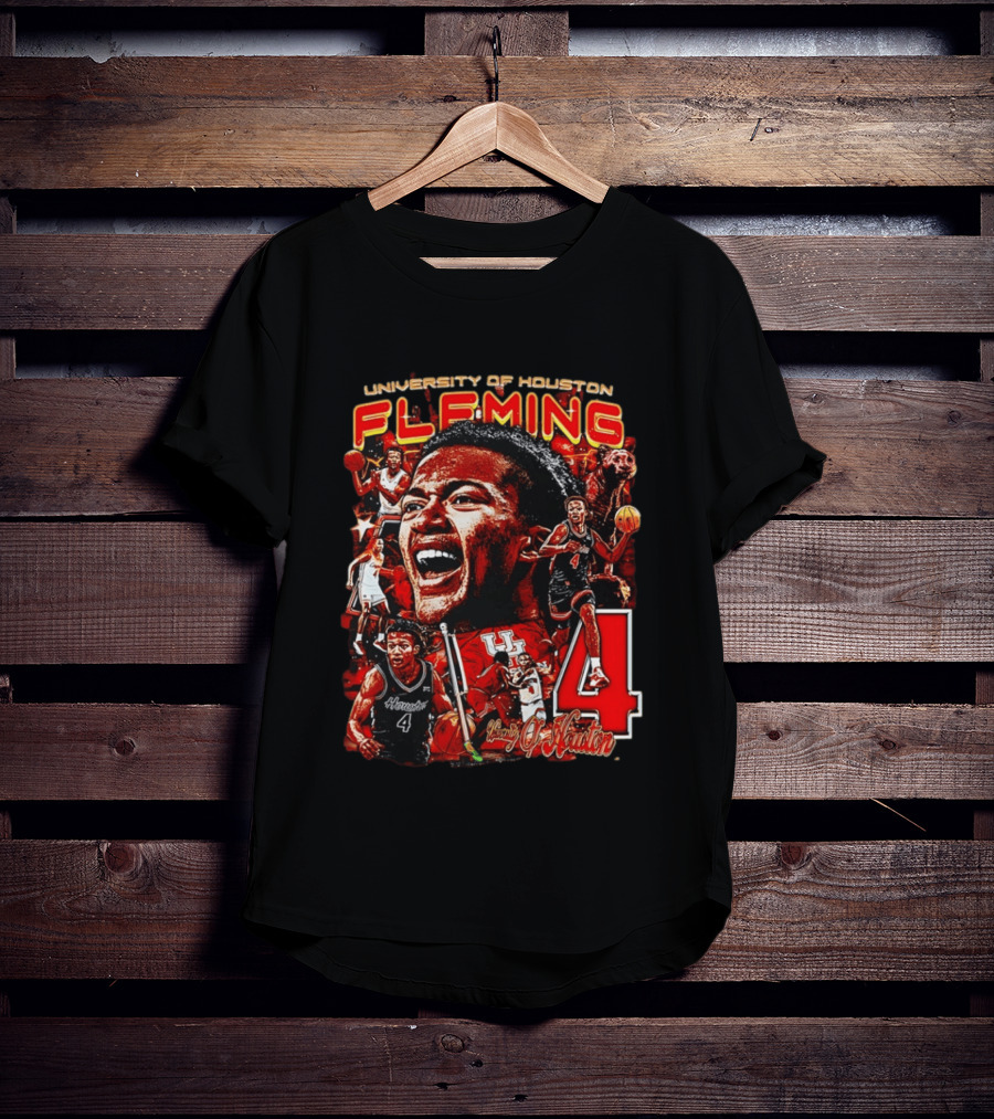 University Of Houston Fleming Number 4 Basketball Player T-Shirt