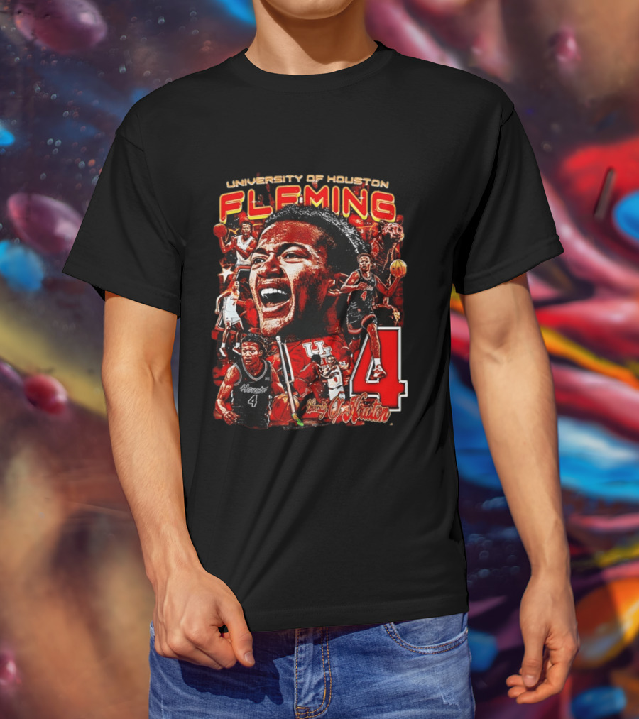University Of Houston Fleming Number 4 Basketball Player T-Shirt