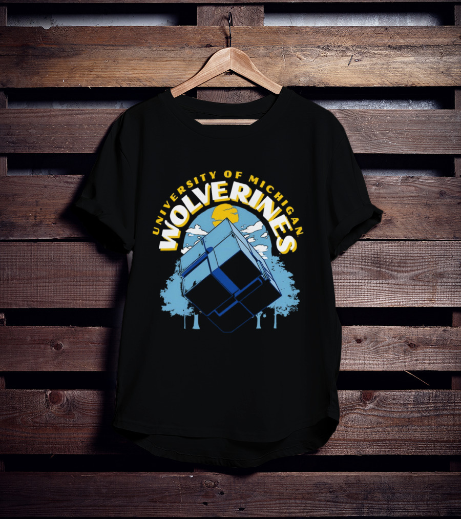 University Of Michigan Wolverines Rubik's Cube Puzzle Logic Theory T-Shirt