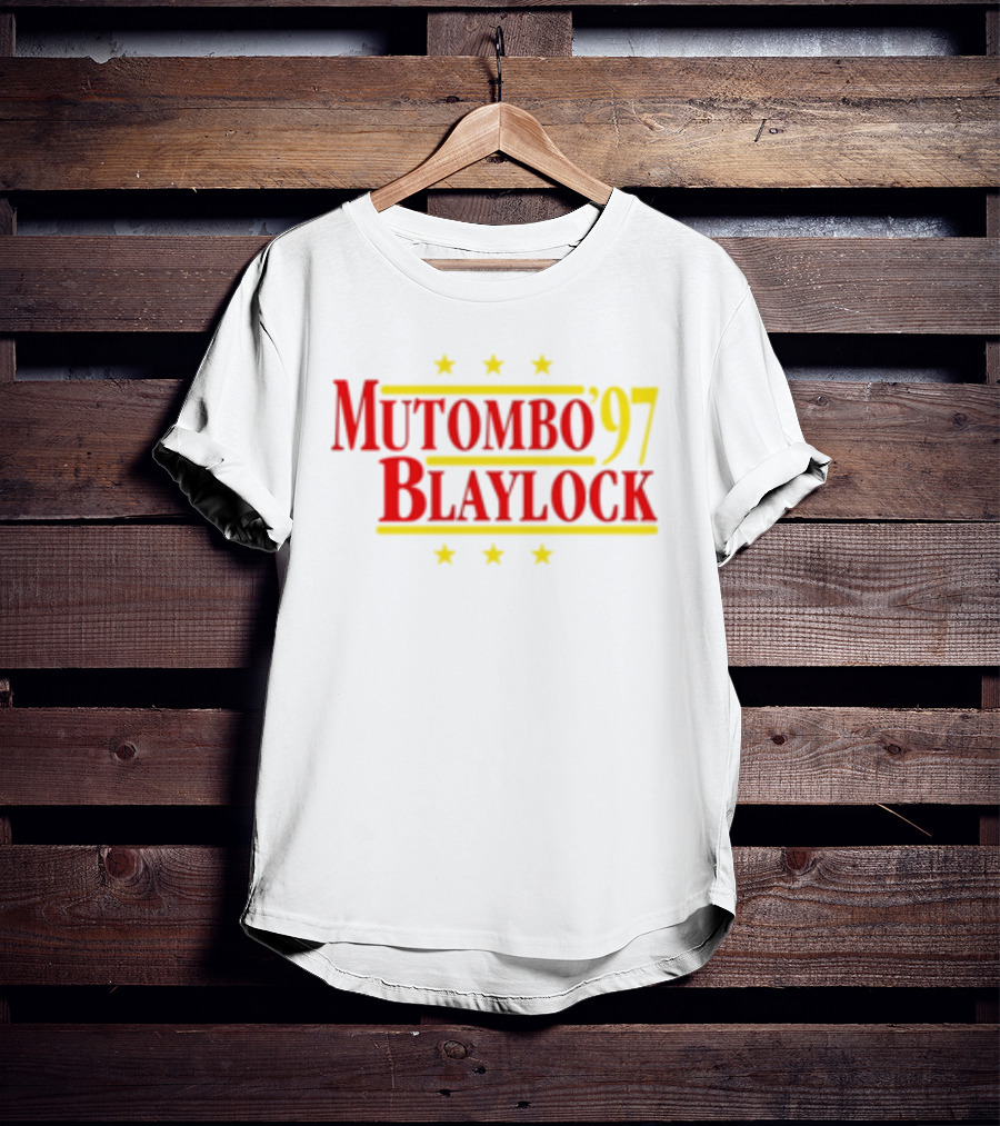Mutombo Blaylock '97 Atlanta Hawks NBA Stars T-Shirt