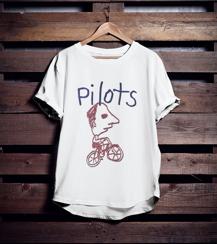 Pilots Bicycle Drawing With Face Sketch T-Shirt