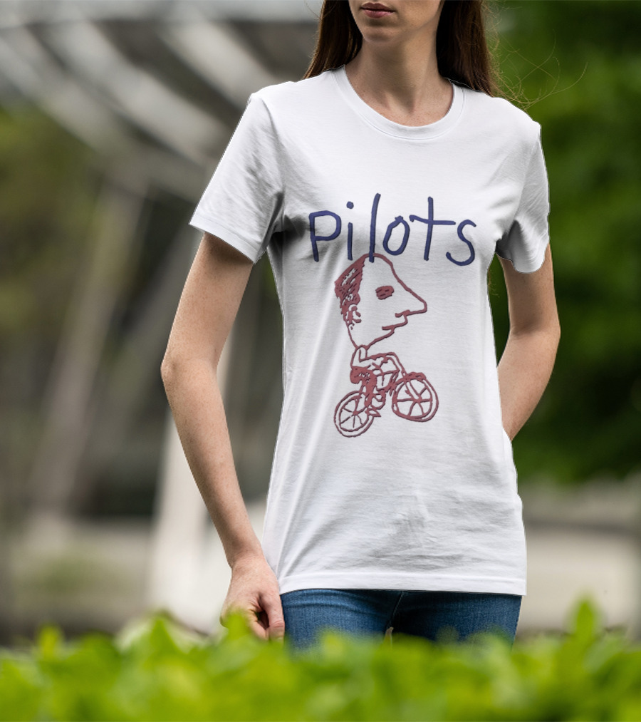 Pilots Bicycle Drawing With Face Sketch T-Shirt