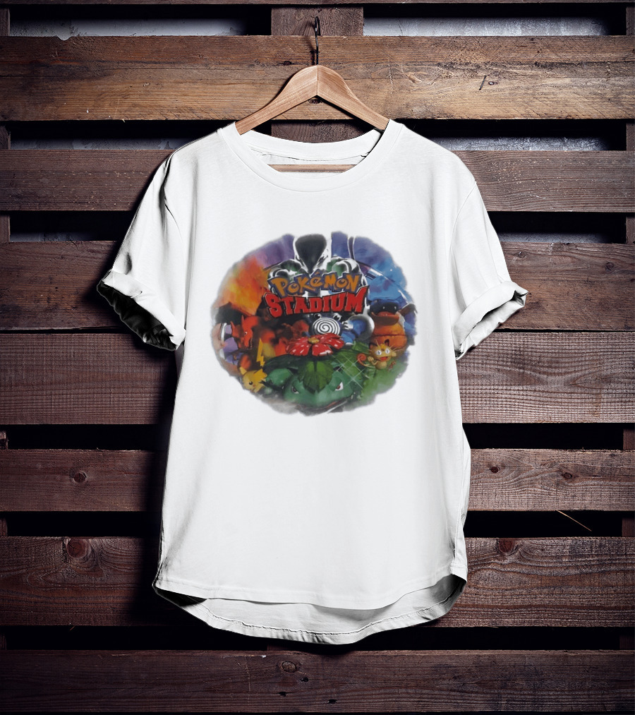 Pokémon Stadium Venusaur Charizard Squirtle Meowth Pikachu Retro Gaming Fan Favorite T-Shirt