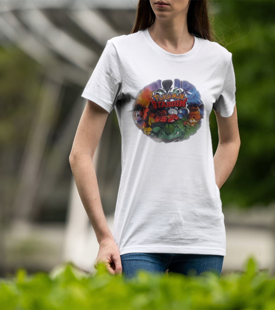Pokémon Stadium Venusaur Charizard Squirtle Meowth Pikachu Retro Gaming Fan Favorite T-Shirt