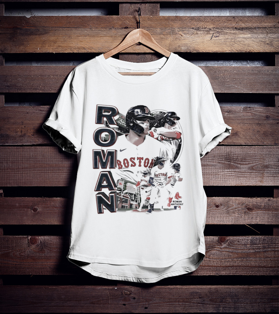 Roman Anthony Boston Red Sox 90s Bootleg Collage T-Shirt
