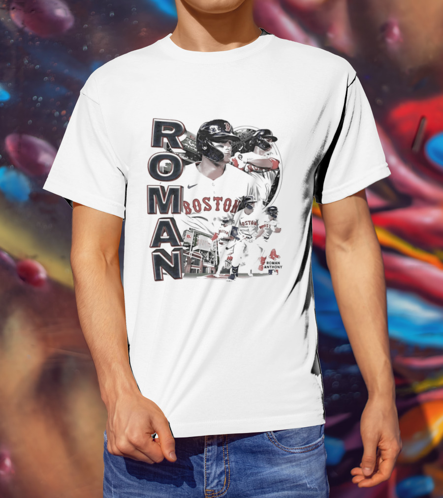 Roman Anthony Boston Red Sox 90s Bootleg Collage T-Shirt