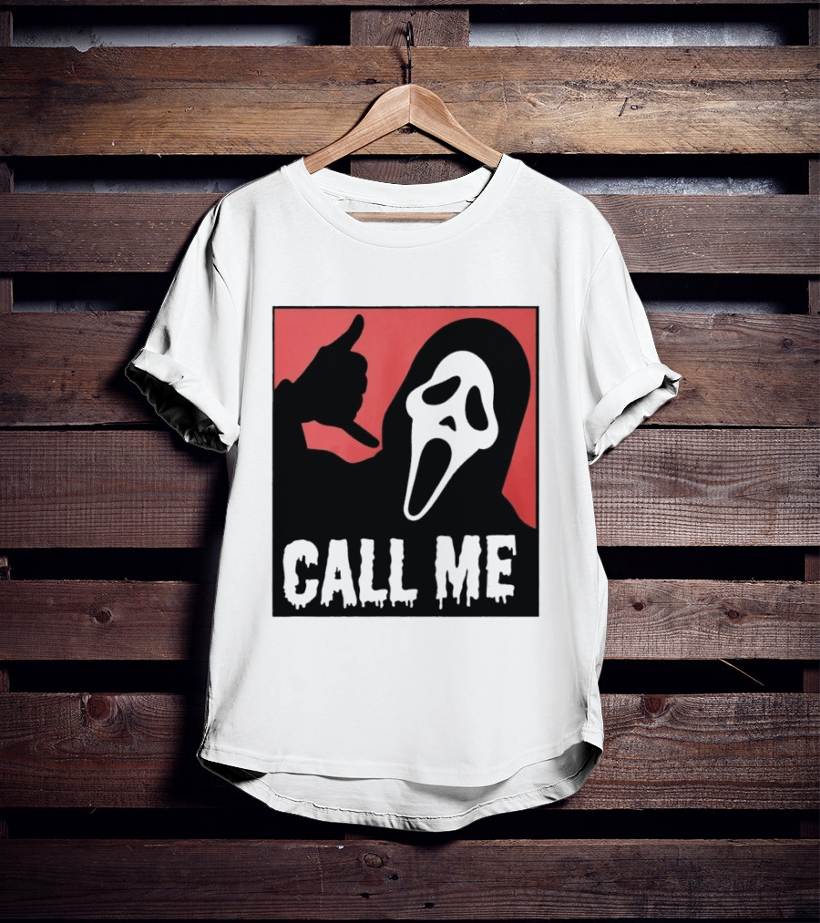 Ghostface Call Me Horror Halloween Scream T-Shirt
