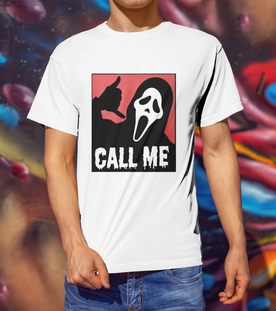 Ghostface Call Me Horror Halloween Scream T-Shirt