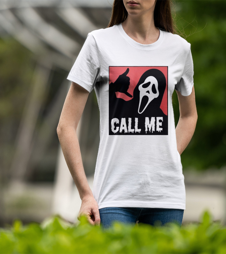 Ghostface Call Me Horror Halloween Scream T-Shirt