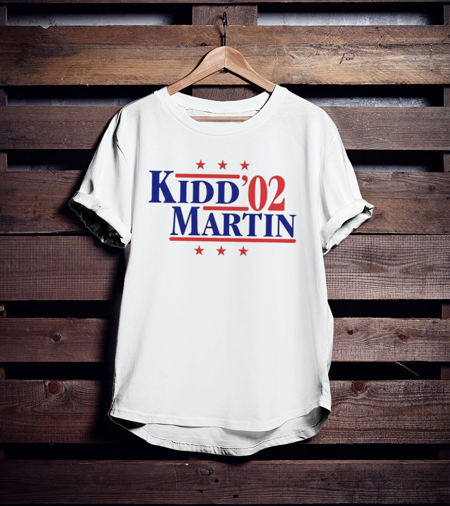 Kidd Martin '02 New Jersey Basketball Campaign Retro Stars T-Shirt