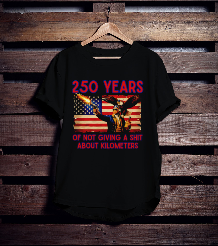 250 Years American Flag Patriotism With Bald Eagle And Firearm T-Shirt