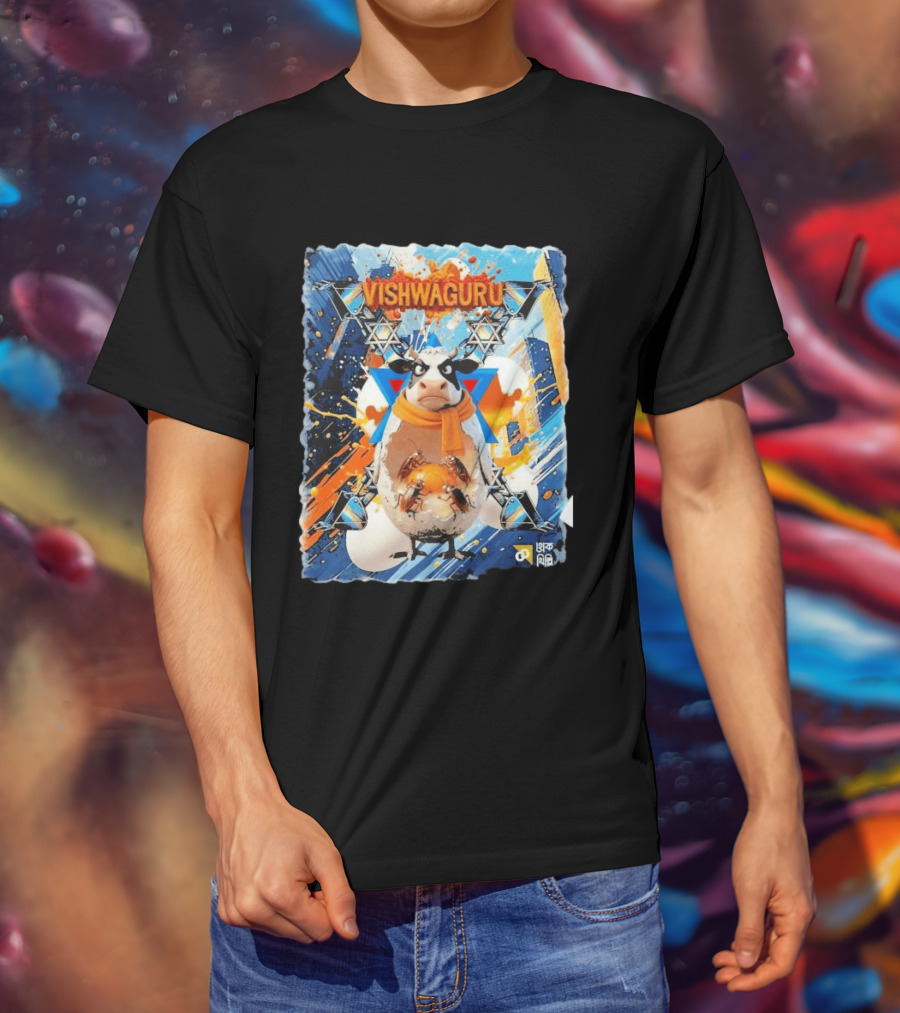 Vishwaguru Cow 2026 Stars Abstract T-Shirt