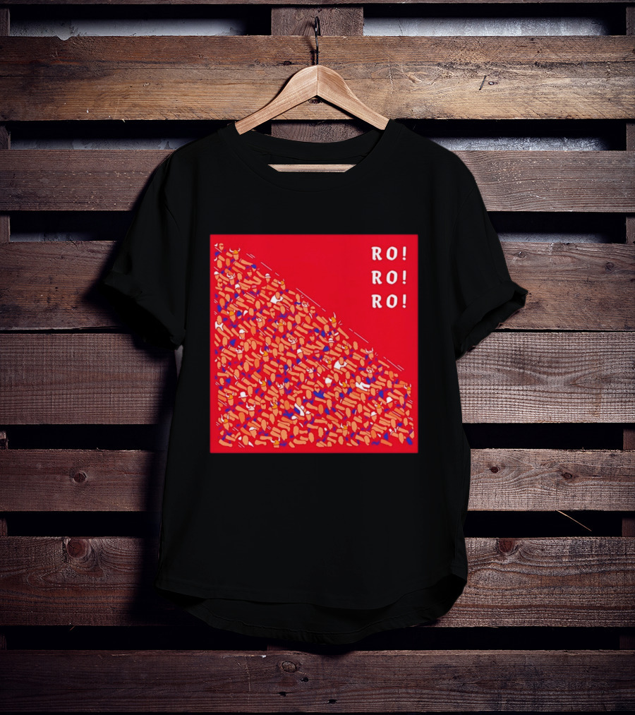 Ro Ro Ro Viking Helmet Crowd Art Red T-Shirt