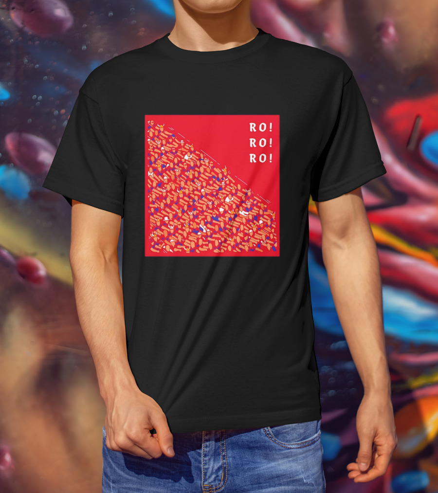 Ro Ro Ro Viking Helmet Crowd Art Red T-Shirt