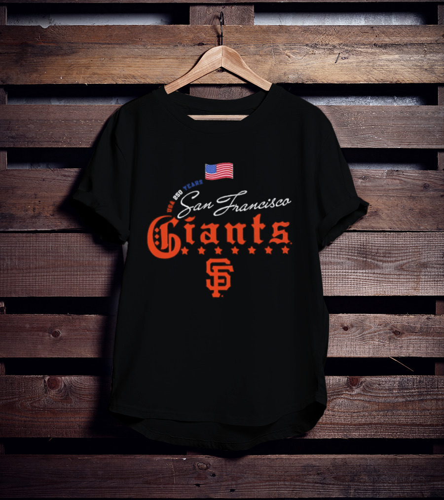 San Francisco Giants MLB USA American Flag 4th Of July Celebration T-Shirt