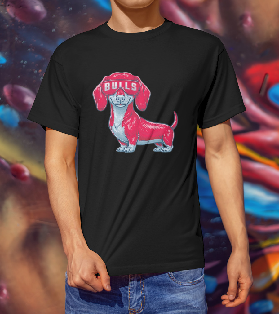 Bulls Dachshund With Sunglasses Cartoon T-Shirt