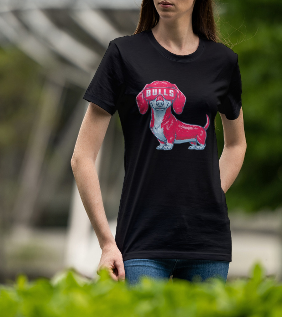 Bulls Dachshund With Sunglasses Cartoon T-Shirt