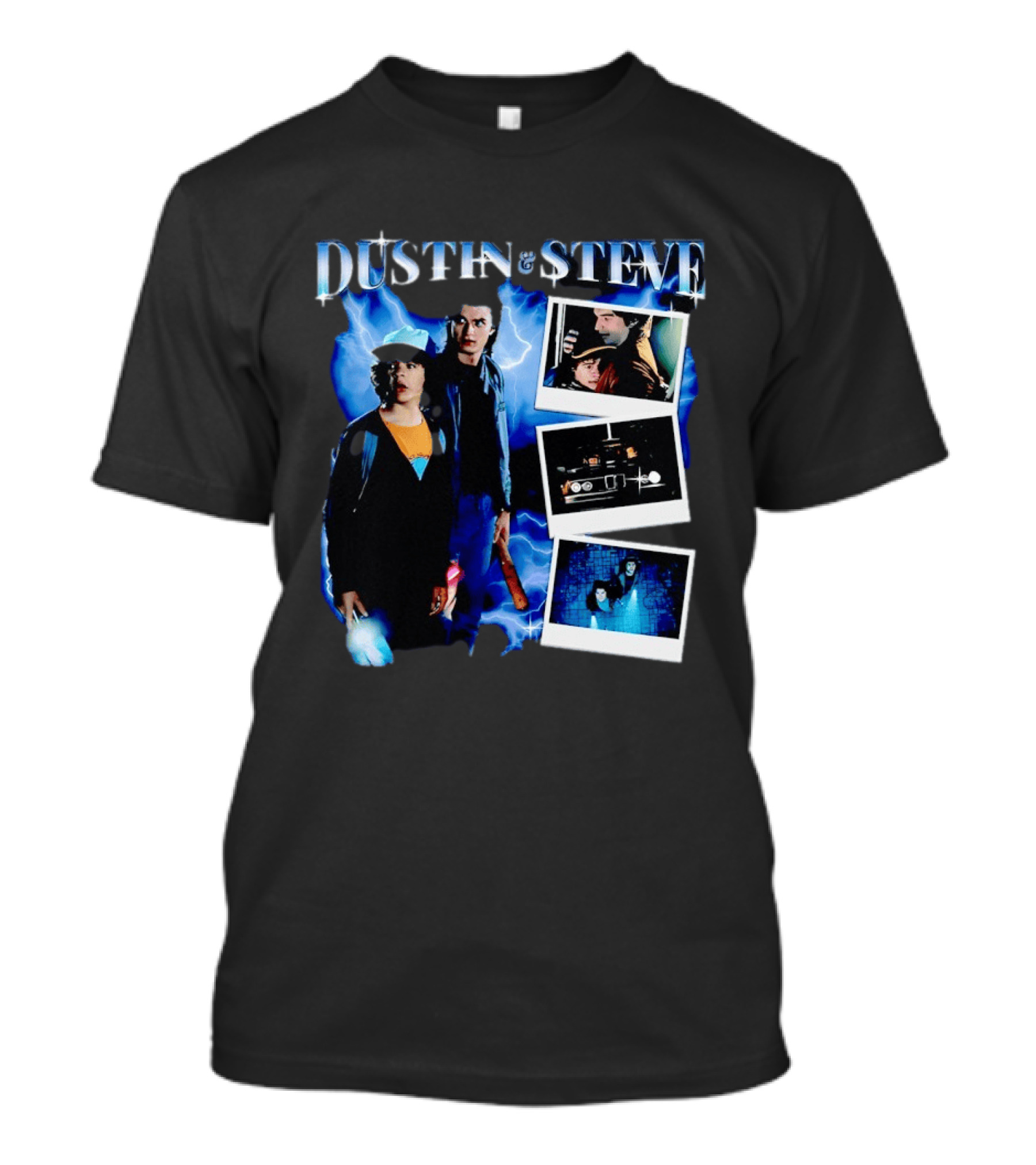 Dustin Steve Polaroid Photos Lightning T-Shirt