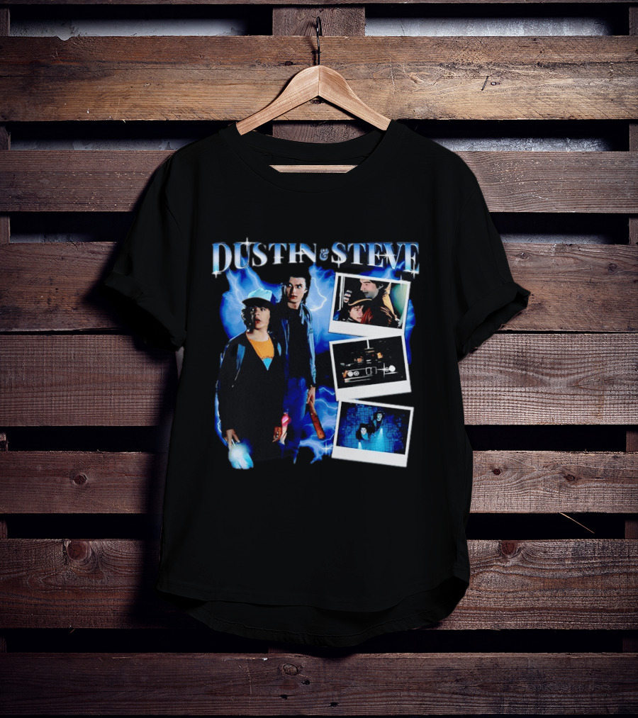 Dustin Steve Polaroid Photos Lightning T-Shirt