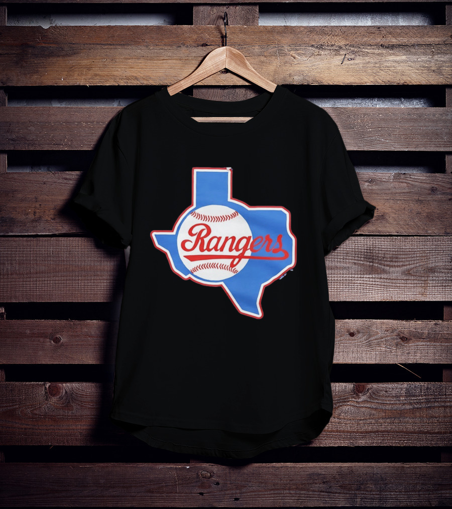 Texas Rangers Baseball Cursive Script Texas State T-Shirt