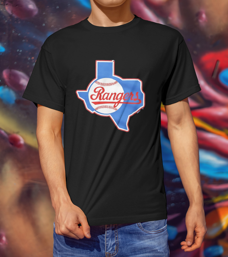 Texas Rangers Baseball Cursive Script Texas State T-Shirt